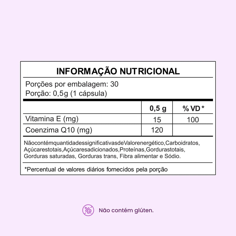 Coenzima Q10 120 mg em cápsulas com Vitamina E